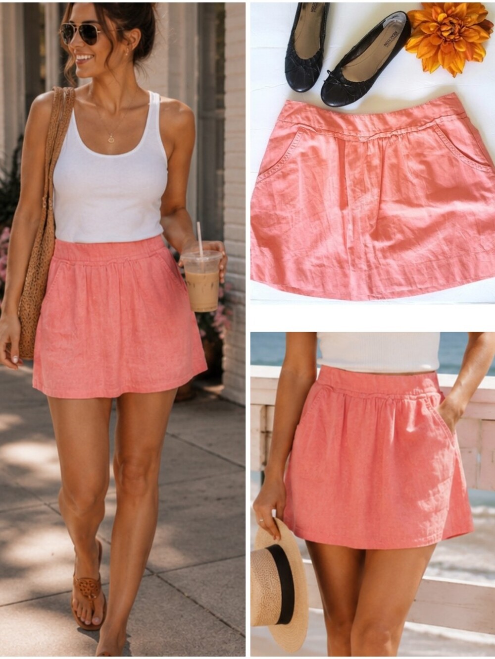 J.CREW LINEN CORAL SKIRT 🌼🏵🌼